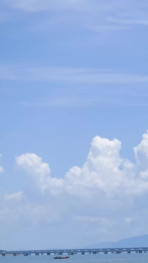 5k素材延时摄影航拍珠海海景港珠澳大桥云海天空空镜11秒视频