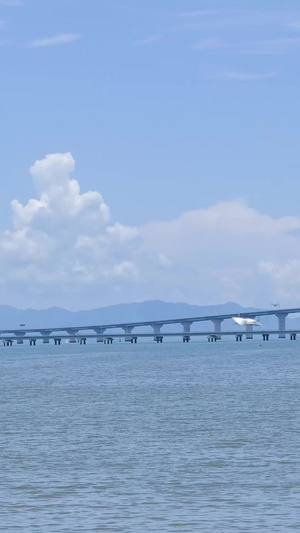 5k素材延时摄影航拍珠海海景港珠澳大桥云海蓝色的海11秒视频