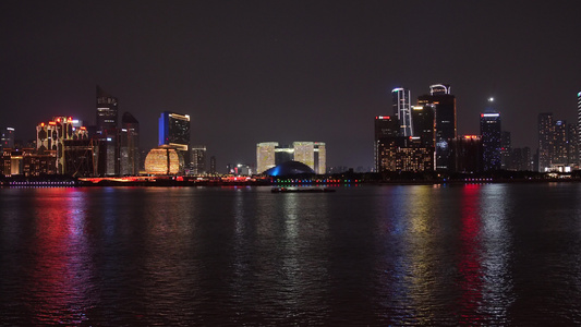 杭州钱江新城城市阳台夜景4K视频视频