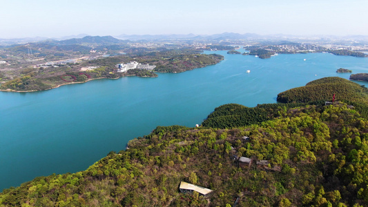 航拍5A景点天目湖景区龙兴岛视频视频