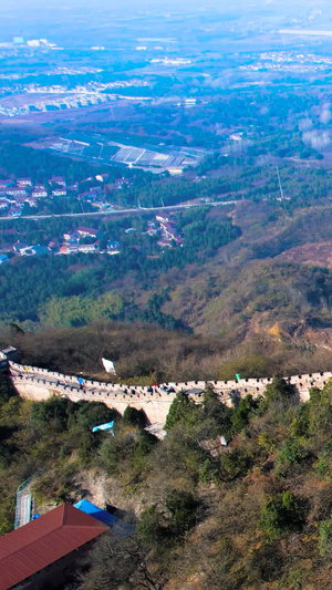 航拍南京长城老山风景区26秒视频