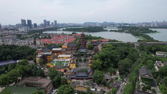 江苏南京鸡鸣寺航拍 视频