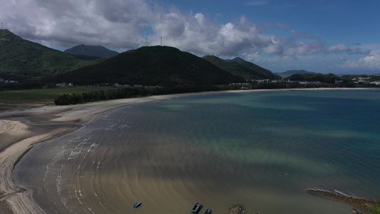 川岛镇海滩航拍视频