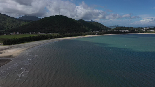 美丽的川岛镇海滩航拍视频