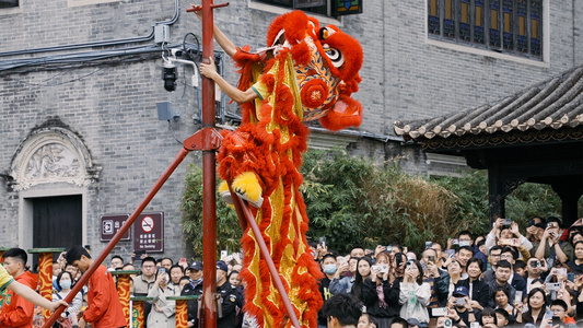 4K佛山祖庙舞狮视频