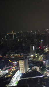 航拍广西南宁城市夜景 视频