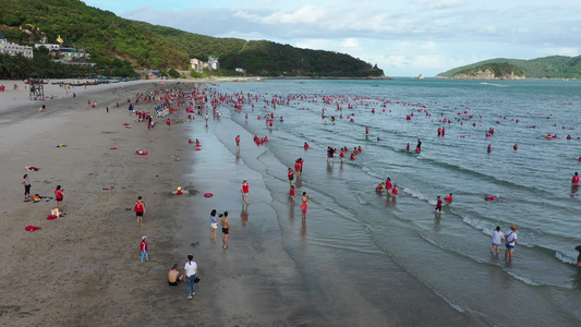 海滩人群客流视频