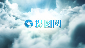 唯美大气云层穿越logo演绎AECC2015模板16秒视频