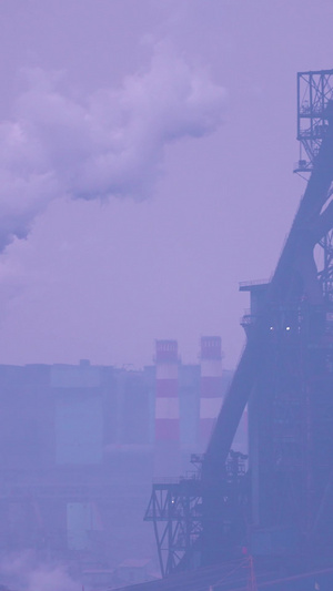慢动作升格城市环保制造业工厂烟囱设备素材慢镜头40秒视频