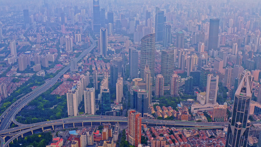 上海城市天际线航拍视频