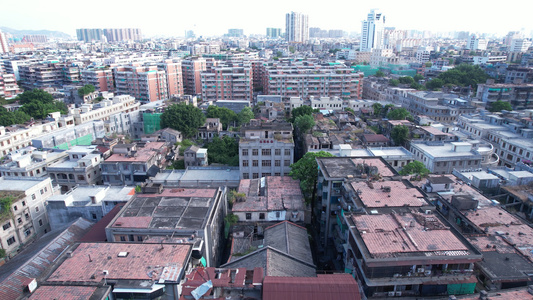 航拍汕头地标建筑汕头旅社视频