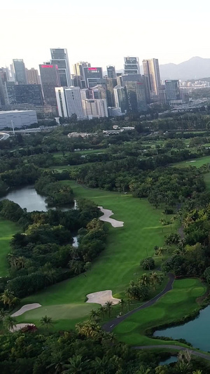 深圳南山区沙河高尔夫球会航拍高尔夫球场地56秒视频