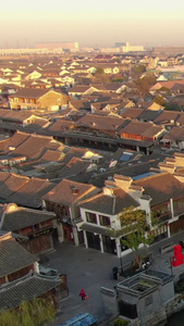 航拍清晨安静的西塘古镇风光视频浙江旅游视频