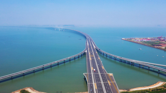 胶州湾跨海大桥4K航拍视频