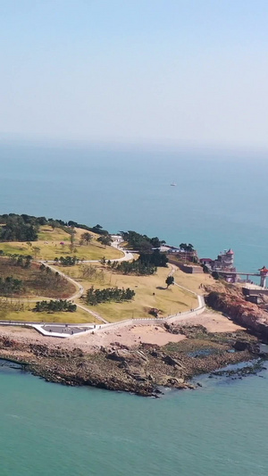 青岛网红景点小麦岛航拍视频海滨风光31秒视频