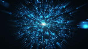 4K蓝色扰乱闪亮粒子爆炸元素4秒视频