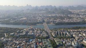 桂林城市航拍高清风光视频49秒视频