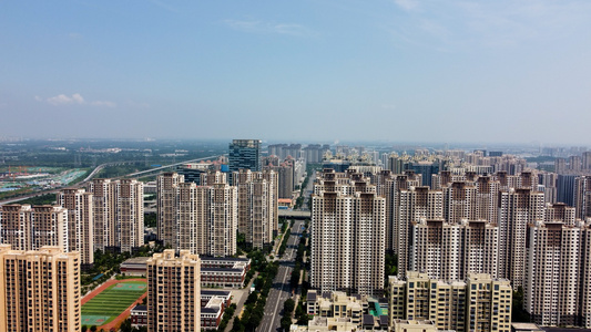 济南城市风景建筑住宅高层居民楼视频