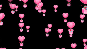 浪漫520情人节爱心气球上升透明通道20秒视频