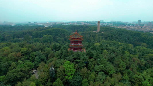 4k航拍南京4A景区雨花台烈士陵园[中山陵园]视频