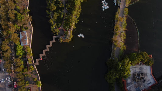 航拍昆明旅游景点城市休闲公园翠湖公园视频视频