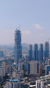 城市在建高楼商务建筑竖屏航拍视频视频