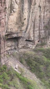 高清竖屏航拍河南山东麓林州市太行山早晨合集视频