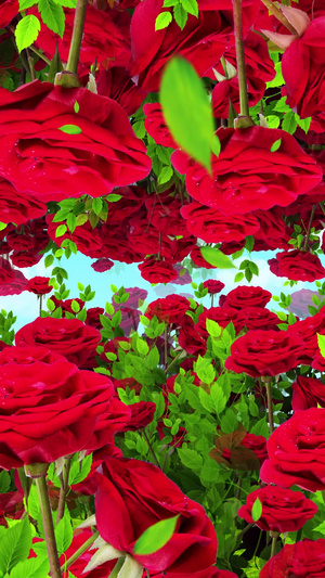 唯美玫瑰花穿梭背景视频素材玫瑰花背景30秒视频