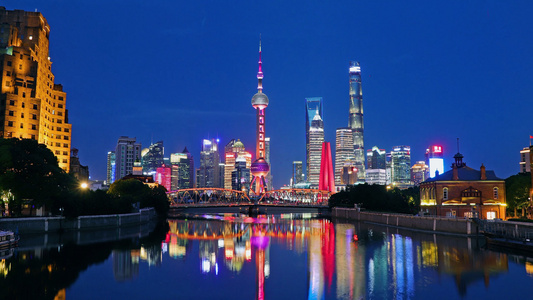 4K上海外滩灯光秀视频