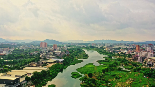 潮州城市天际线航拍视频