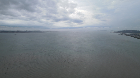 海上暴雨来临航拍视频