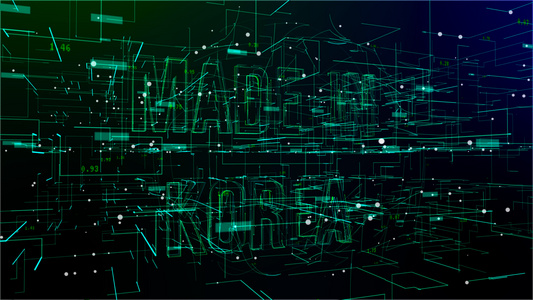 以韩国文本制成的旋转数字空间视频