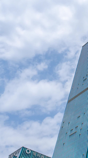延时摄影杭州钱江新城CBD金融商务楼云层蓝天12秒视频