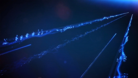 蓝色粒子线条穿梭视频视频