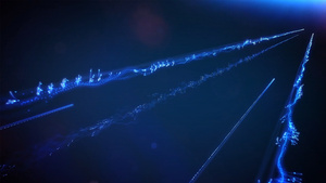 蓝色粒子线条穿梭视频16秒视频