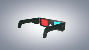 3D 眼镜旋转360动画和阿尔法音节17秒视频