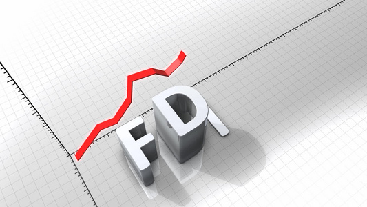 不断增长的图表动画、不断上升的 fdi(外国直接投资)视频