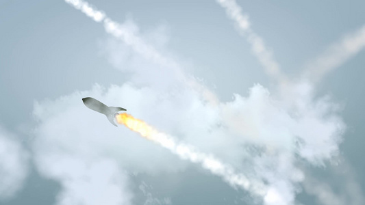 动画导弹攻击导弹的概念视频