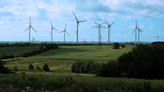 风力涡轮机绿色能源视频