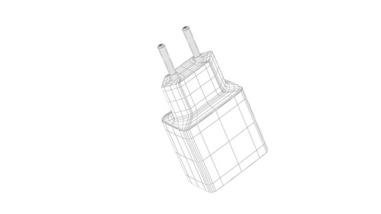 3d型智能手机电源适配器和usb端口视频