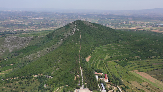 陕西乾陵梁山航拍视频