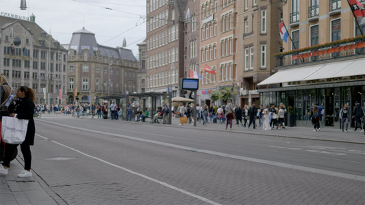 疫情期间的阿姆斯特丹街景【该视频无肖像权，请勿商用】视频