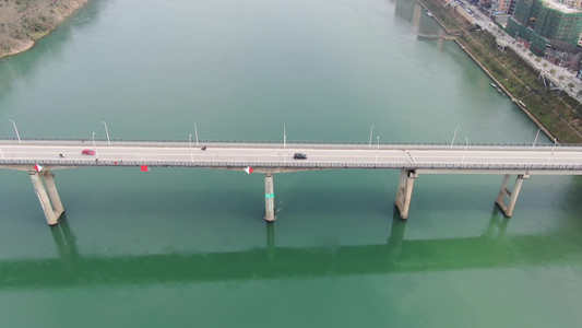 道路桥梁交通河流航拍视频