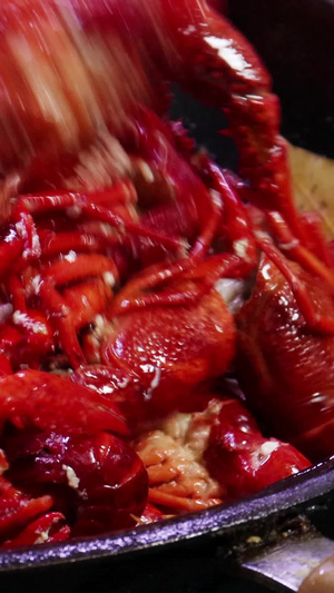 麻辣小龙虾实拍视频素材美食文化20秒视频