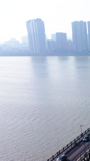 航拍钱塘江大桥杭州地标70秒视频