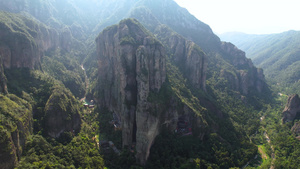 5A景区雁荡山灵峰景观区标志景点合掌峰航拍视频51秒视频