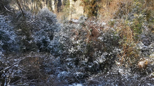 湖南张家界武陵源雪景视频