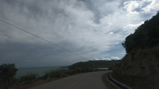 川岛镇海岛沿途风景视频