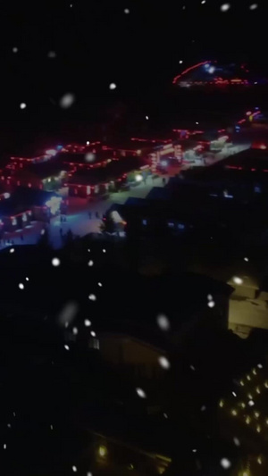 东北雪夜风光背景视频唯美 夜景 冬天 寒冷 飘雪 舞台背景137秒视频