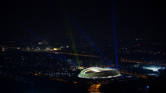 北京国家速滑馆夜景灯光秀4K视频